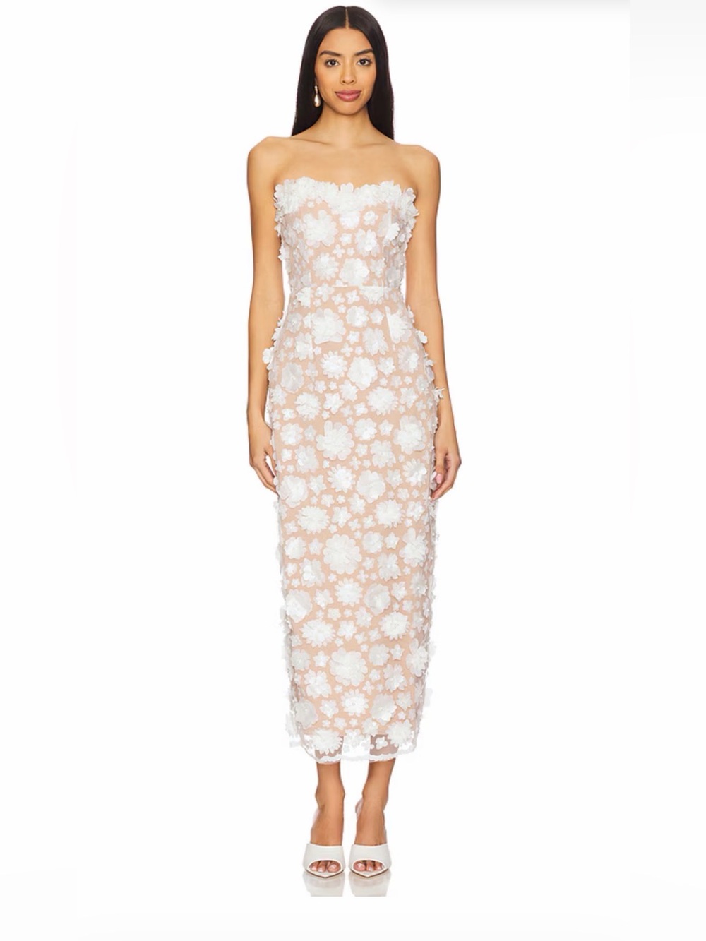 NWT Elliatt Bluebell Floral Appliqué Midi Dress